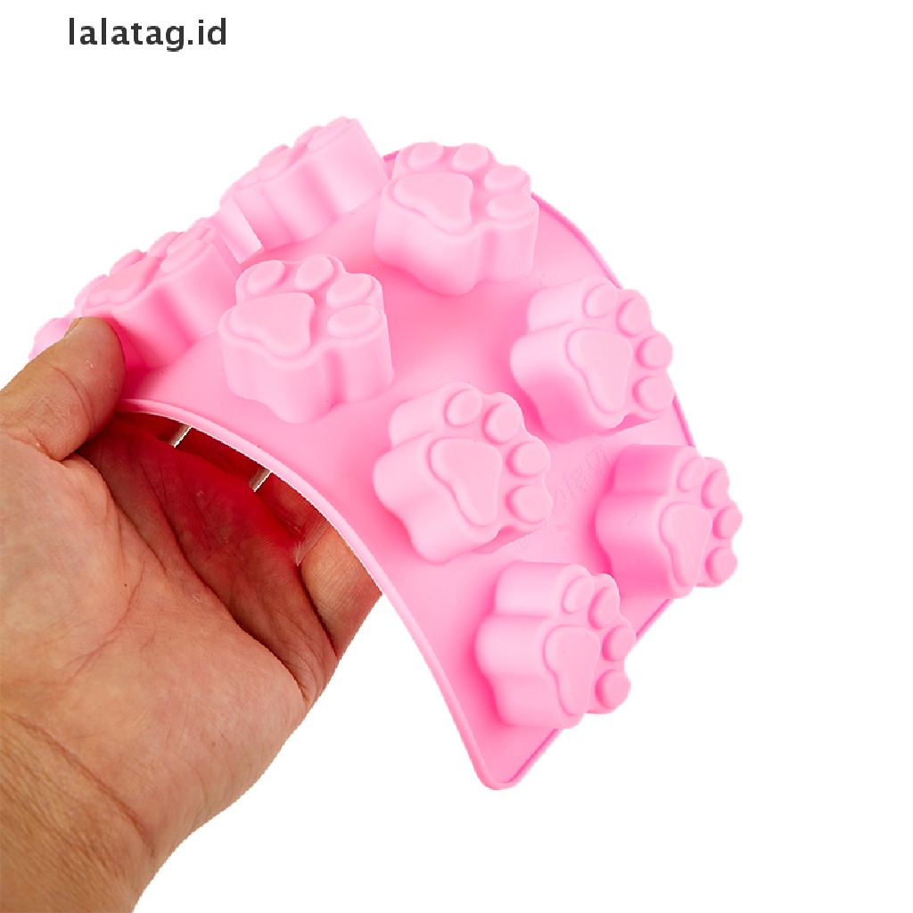 [lalatag] Cetakan Kue Silikon Kaki Kucing Anjing 10sel Untuk Biskuit Jelly Baking Pan Ice Tray [ID]