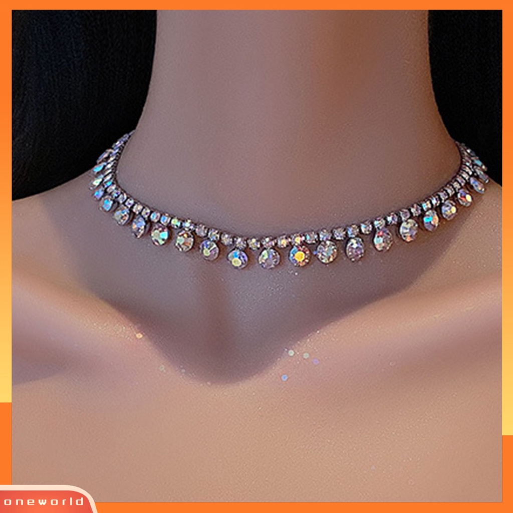 {oneworld} Kalung Elegan Manis Ringkas Anggun Wanita Choker Rantai Untuk Pacaran