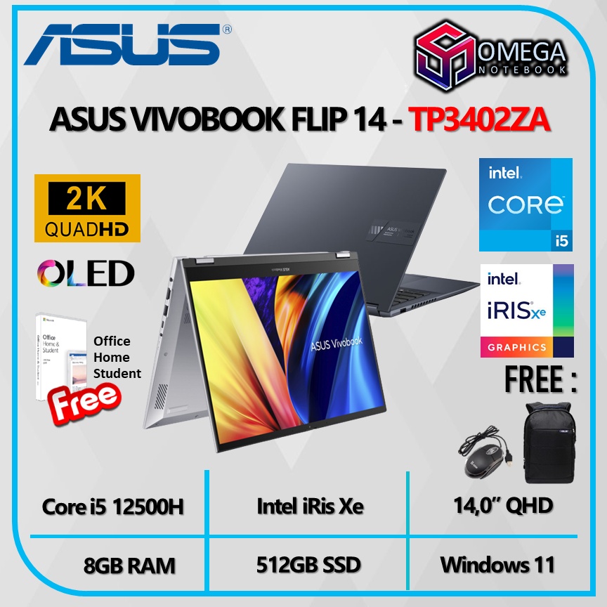 ASUS Vivobook S 14 Flip OLED TP3402ZA i5-12500H 16GB 512GB 2.8K TOUCH Windows 11