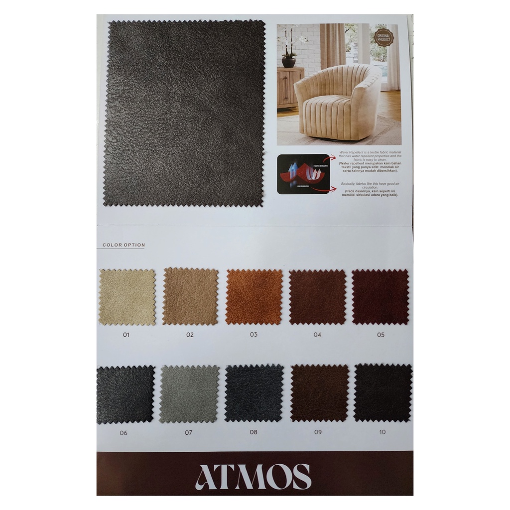 ATMOS - KAIN WATER REPELLENT TAMPILAN OSKAR / KULIT SINTETIS BREATHABLE FABRIC JOK SOFA