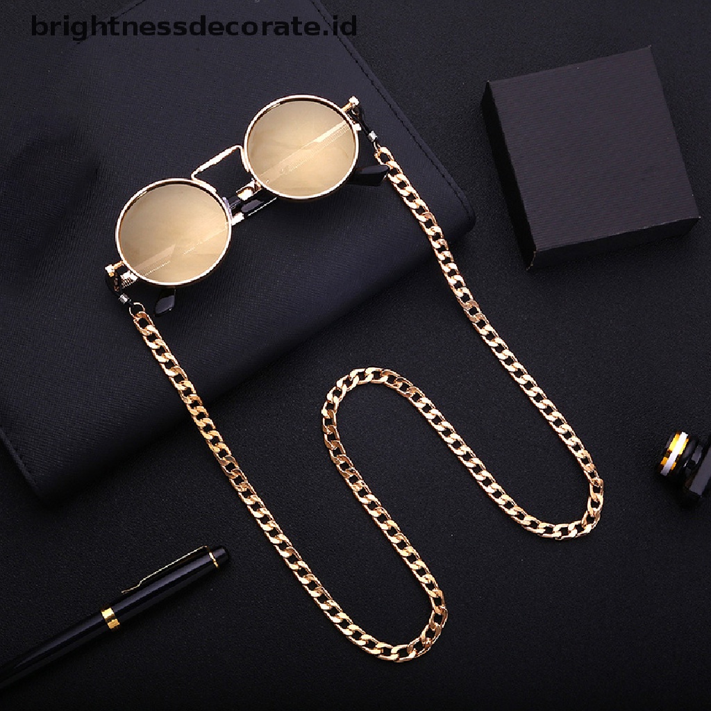 [Birth] Gold Sunglasses Hip Hop Strap Kalung Kacamata Tali Rantai Tali Baca [ID]