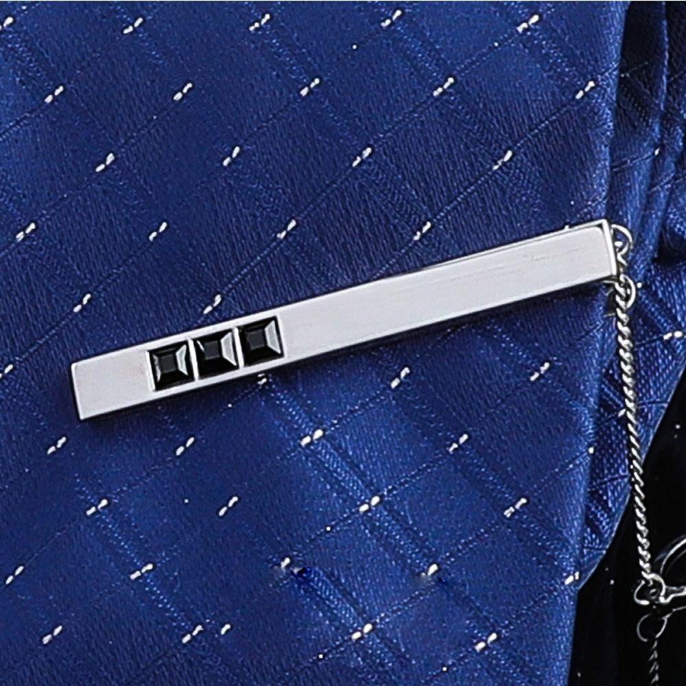 Agustina Pria Kerah Klip Trendi Elegan Fashion Perhiasan Pakaian Non- Cedera Mencegah Paparan Rumbai Bermutu Tinggi Kristal Dasi Klip