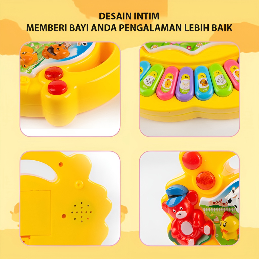 Animal Farm Piano Mainan Anak | Alat Musik Anak Anak Laki Laki Perempuan | Edukasi Music Player