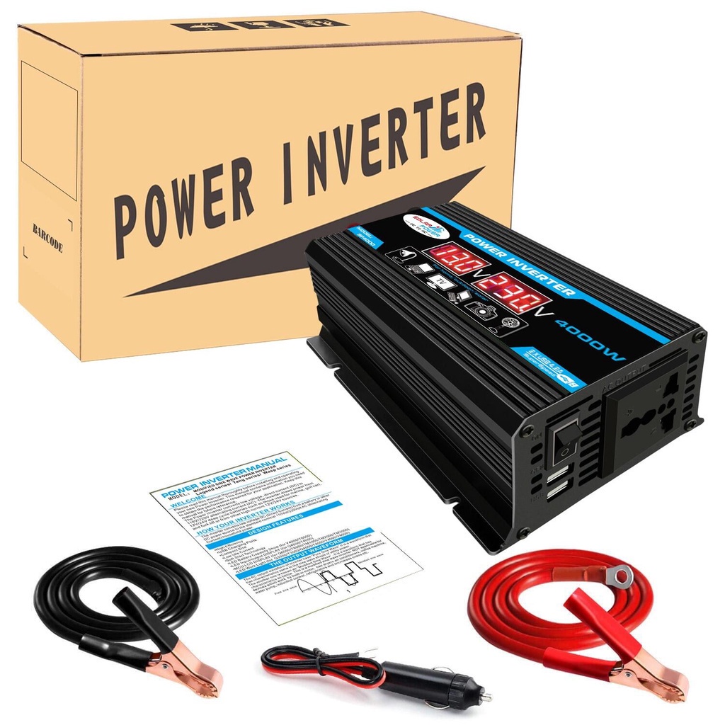 Power Inverter Digital 4000 Watt / Inverter 4000W DC 12V Ke AC 220V Dengan Dual Port Usb 2.1A