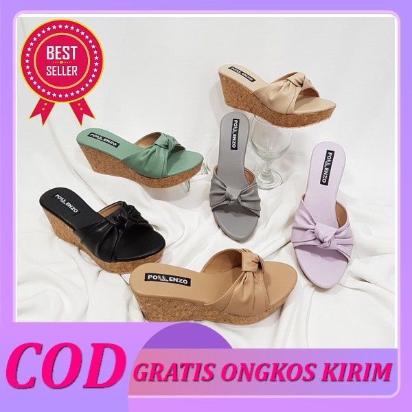 Sandal Wedges Wanita Hak Wejes Tinggi Pesta Kondangan Sendal Wedjes Import Korea Ori Rm19 Sandal Wed