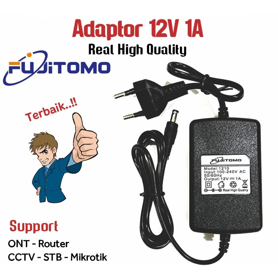 Adaptor FUJITOMO 12V 1A Real High Quality