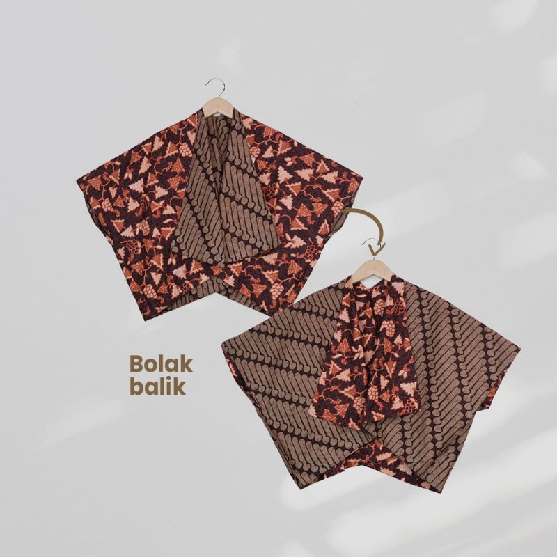 Bolero Batik Sogan Model Kelelawar Motif Bolak Balik - Naira Batik