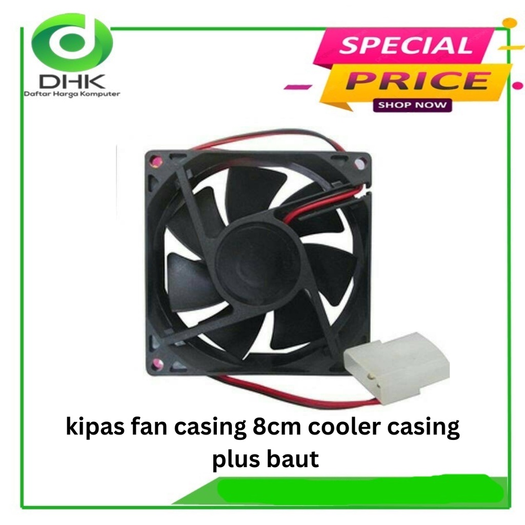 Kipas fan casing 8cm plus baut pendingin case