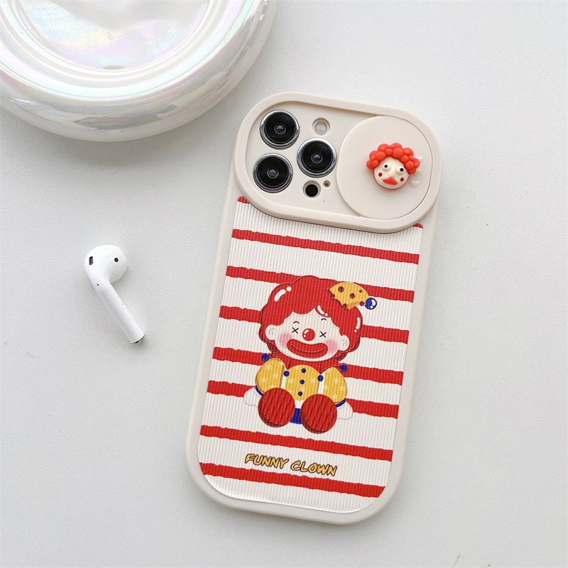 Case Pelindung Kamera Push-pull Kartun Minat Badut Anti-Jatuh Untuk iPhone 14 Pro max Kamera Pelindung11 12 13 Pro max