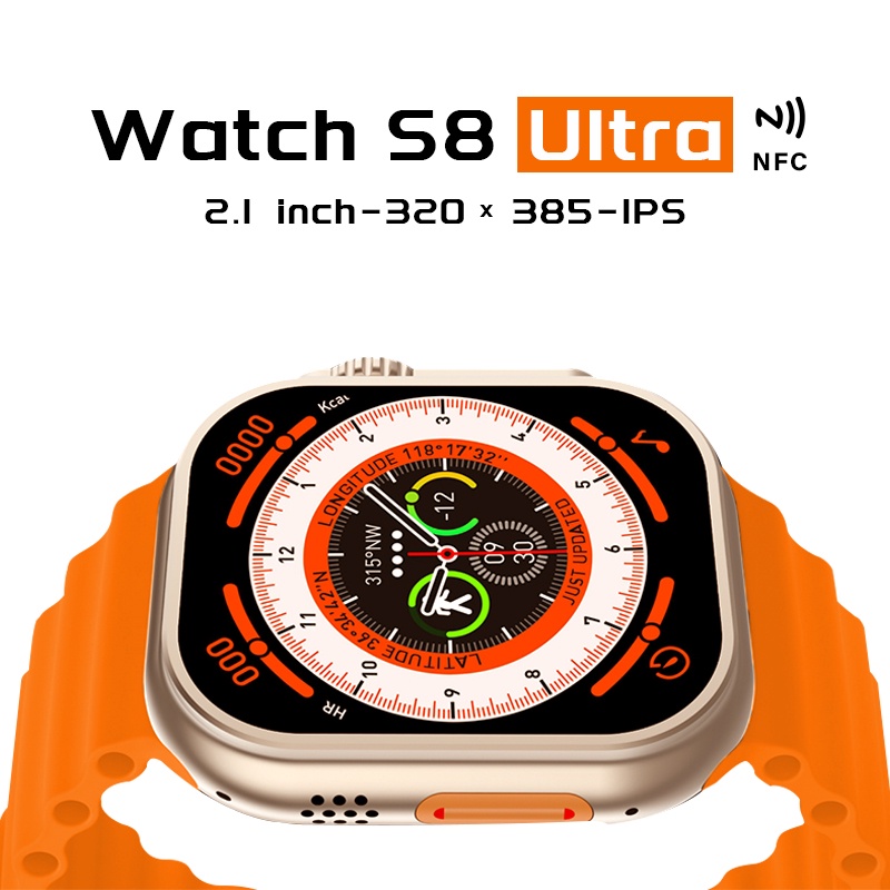 2023 Smart Watch Series 8 ULTRA Bluetooth Smartwatch Full Touch Screen Phone Call IP68 Waterproof Titanium NFC-Full Touch Screen  Wireless Charge-iWatch Jam Tangan Pintar Pria 49Mm