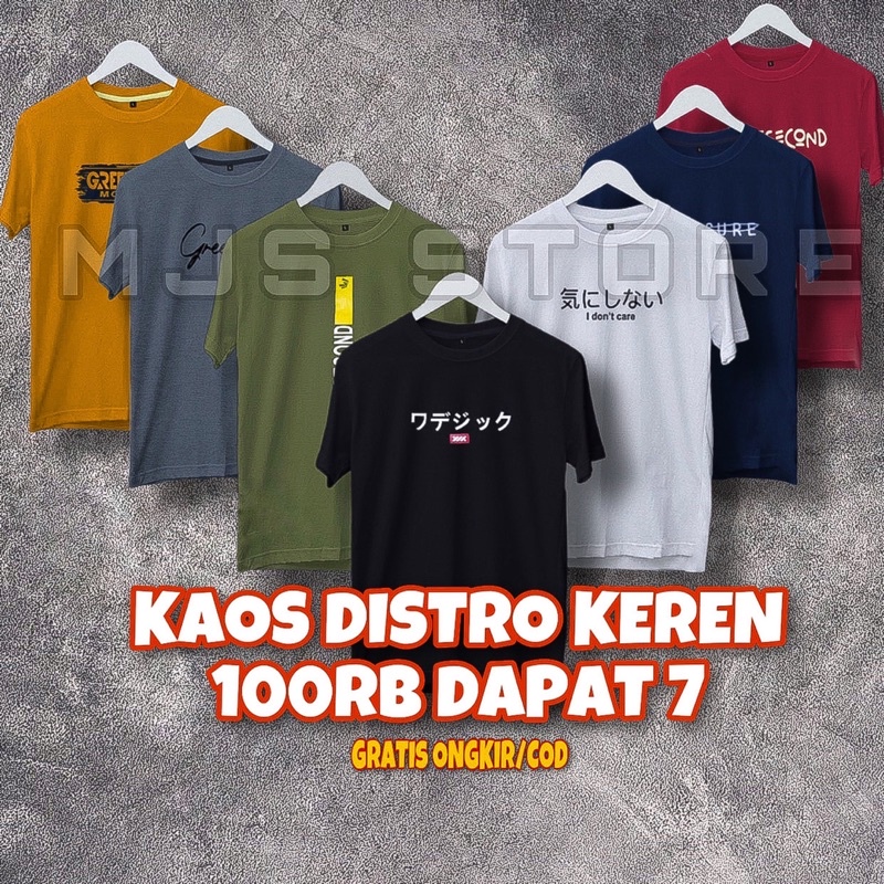 PAKET USAHA 100RIBU DAPAT 7 KAOS MOTIF DISTRO | KAOS MURAH | KAOS PRIA | KAOS KONVEKSI