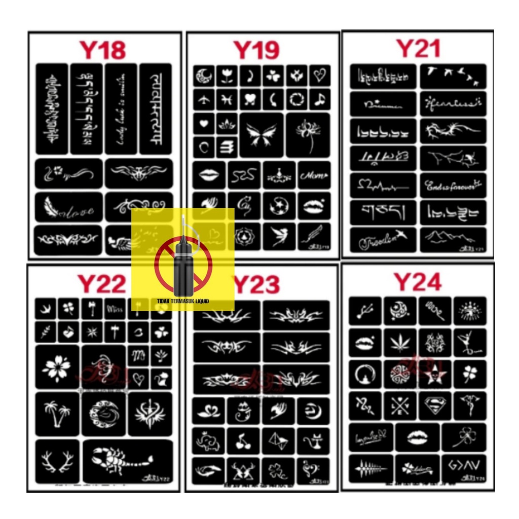 TATOMANIA-Pola Tato Temporer Tato Semi Permanen Seri Y