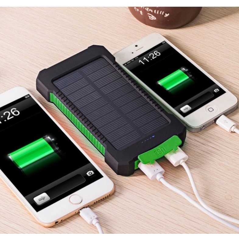 ✯BISA COD✯ (Dalam Stok, Dikirim Dari Jakarta)YUN Mall Solar Power Bank Charger USB Ports 50000mAh Powerbank External Charger Flashlight