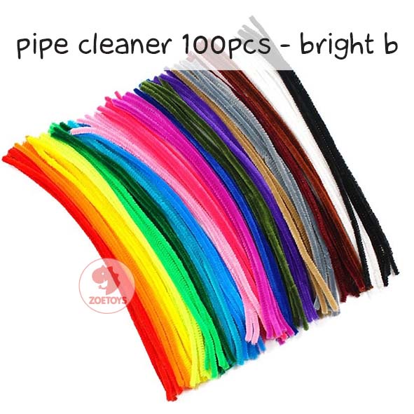 Zoetoys Pipe Cleaner 100 Pcs | Kawat Bulu Mercy Mix Pastel Bright Tebal 6mm 30cm | DIY Art Bouquet