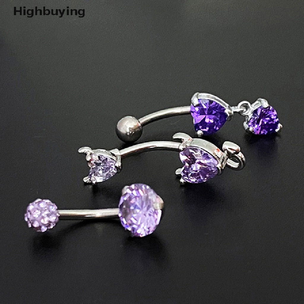 Hbid Belly Button Crystal Belly Rings Sexy Zircon Butterfly Heart Navel Ring Glory