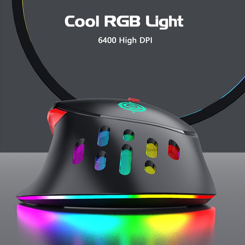 Imice Cool Game Mouse Wired 6400di Mice Nine Button RGB Lighting Untuk Gaming Dengan Kunci Api Mendukung Definisi Makro Mouse Mekanik