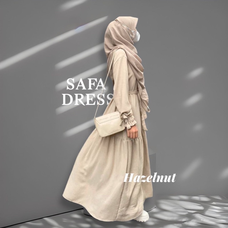 Safa Dress by Arasa Hijab • Dress Crinkle Premium • Daily Dress • Dress Kondangan • Dress Simple • Dress Lucu • Dress Lebaran • Raya Dress