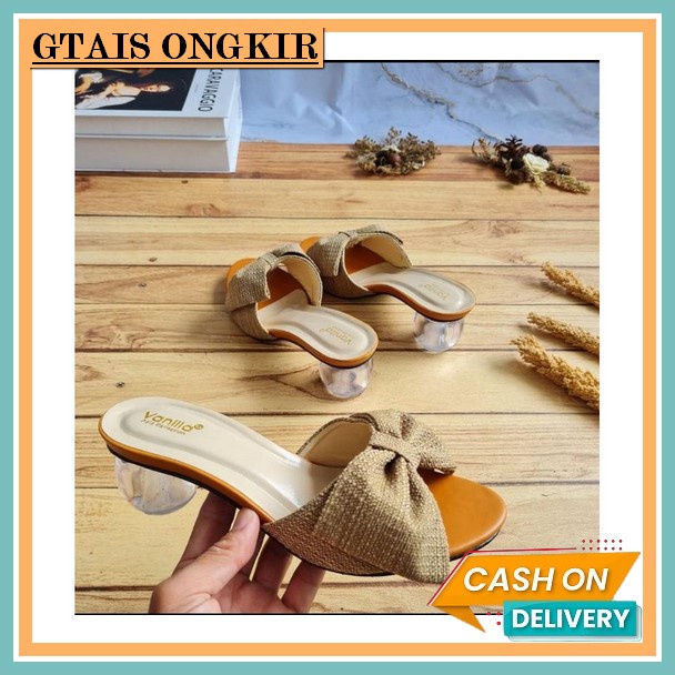 Sendal Heels Wanita Import Zara Kekinian Murah Hak Tahu Kaca Hils Mj824 Polla Polly Jia White Sandal