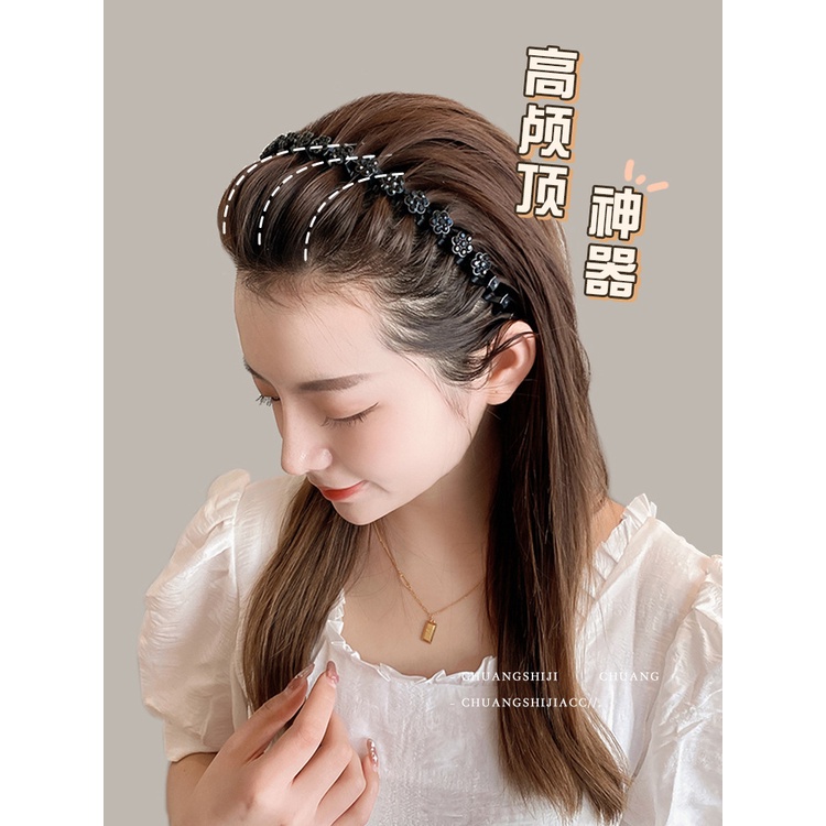 Bando Fashion Bunga Kristal / Ikat Kepala Bunga Korea Model Kristal Mutiara Non Slip Aksesoris Rambut Wanita