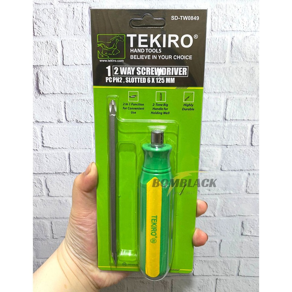 Obeng Bolak Balik TEKIRO Plus Minus 2 Arah 6x125mm Two Way Screwdriver