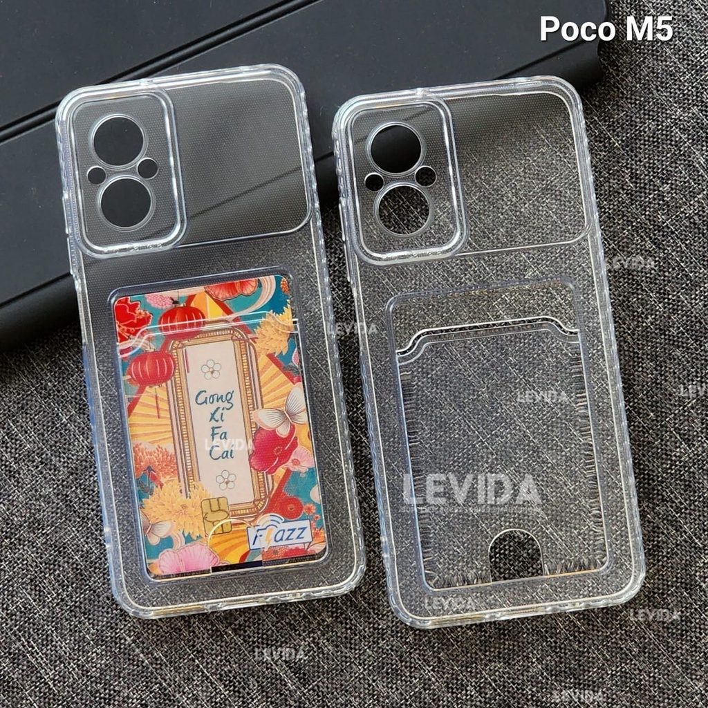 Case Slot Kartu / Card Case Bening Poco M5  Poco X3 NFC Poco X3 Pro Poco X4 Pro 5G