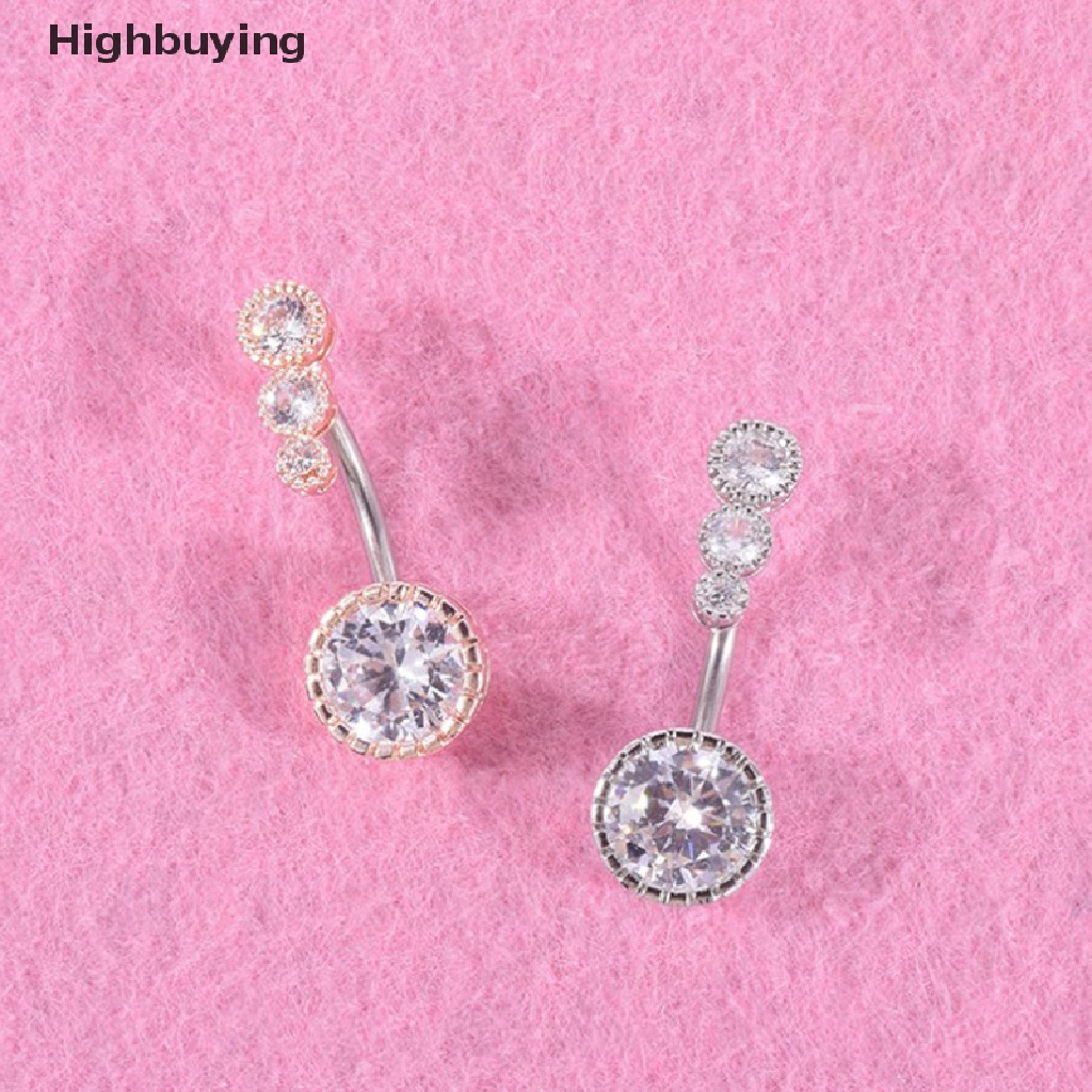 Hbid 1pc Cincin Pusar Perut Kristal Bar Barbel Drop Menjuntai Navel Rings Glory