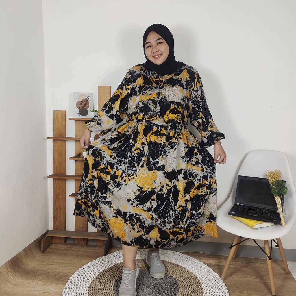 MIDI DRESS SUPER JUMBO TERUSAN BIGSIZE OOTD OVERSIZE LD 120 130 140 150 COD