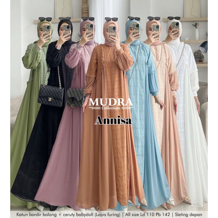 New Annisa Dress Katun Bordir bolong