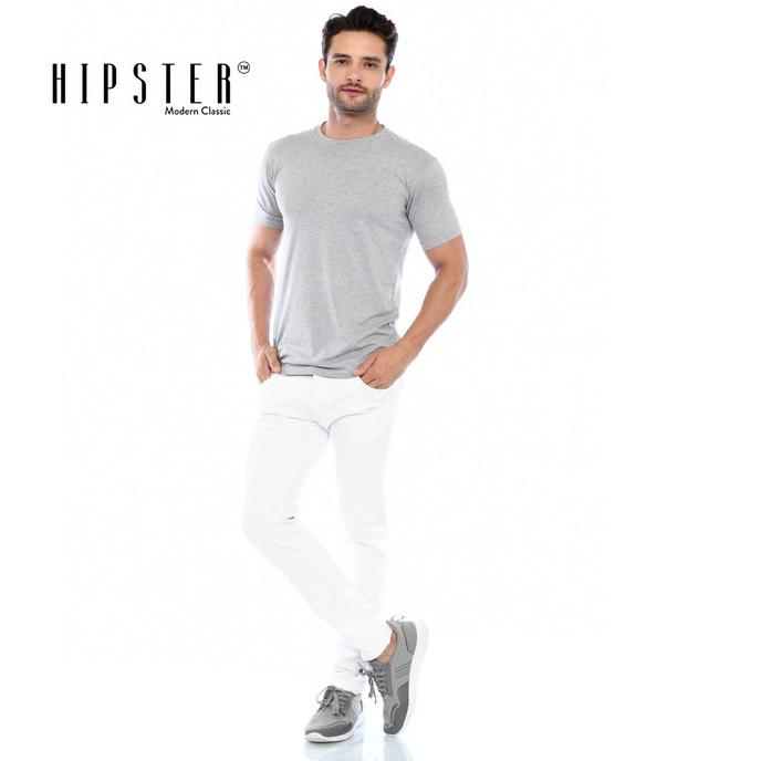Hipster White Jeans Celana Panjang Pria Warna Putih