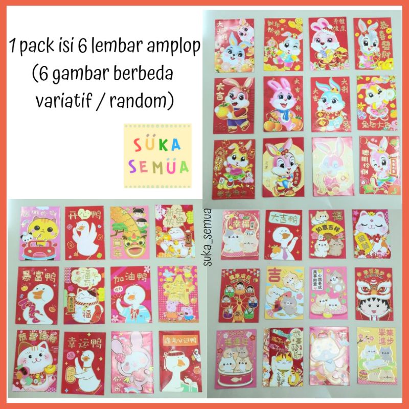 

Angpao Imlek 2025 - Barongsai , Kelinci , Kucing Hoki , Kartun - bahan tebal & embos bling bling emas / Amplop Angpau Hong Bao Red Envelope SinCia CNY Chinese New Year Bandung