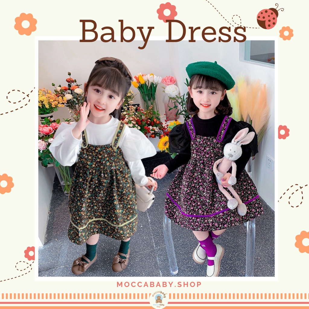 MBSS - DRESS SHARON FLOWER EBV Baju Dress Anak Perempuan Import Dress Anak Bayi Cewek 0-5 Tahun Gaun Bayi