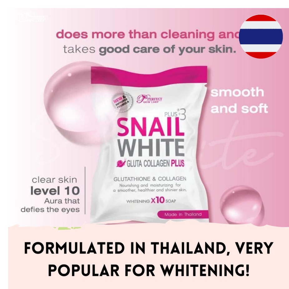 Thailand No 1 Best seller Snail White Gluta Gold Whitening Soap / Sabun Pemutih Snail White Thailand