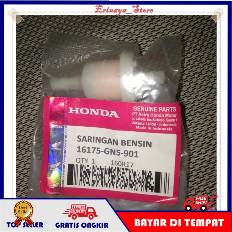 ORIGINAL AHM GN5 Saringan Bensin Motor Honda Universal Filter Fuel Bensin Semua Motor Old Lama New O