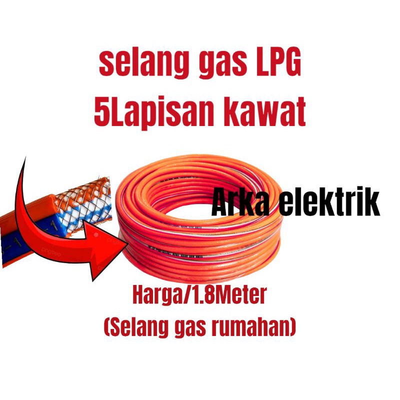 selang gas lapisan kawat panjang 1,8M