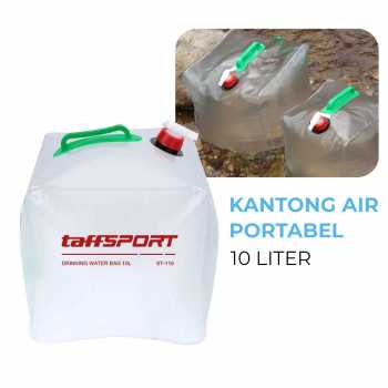 Tas Kantong Air Plastik 10 Liter / Kantong Air Portable Camping Traveling Hiking Biking Riding Water Storage / Jerigen Lipat Kantung Penyimpanan Air Minum Portable Water Bag Jerigen Tank Galon /Kantong Kantung Air Minum Lipat Praktis Anti Bocor Anti Racun