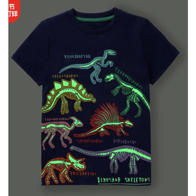 babyfit baju kaos t-shirt ramadhan glow in the dark dinosaurus premium cotton combed import ydm-0404r
