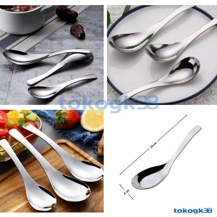 Sendok Bebek Kecil / Sendok Bayi Stainless Super Tebal GLANZ 1 Lusin