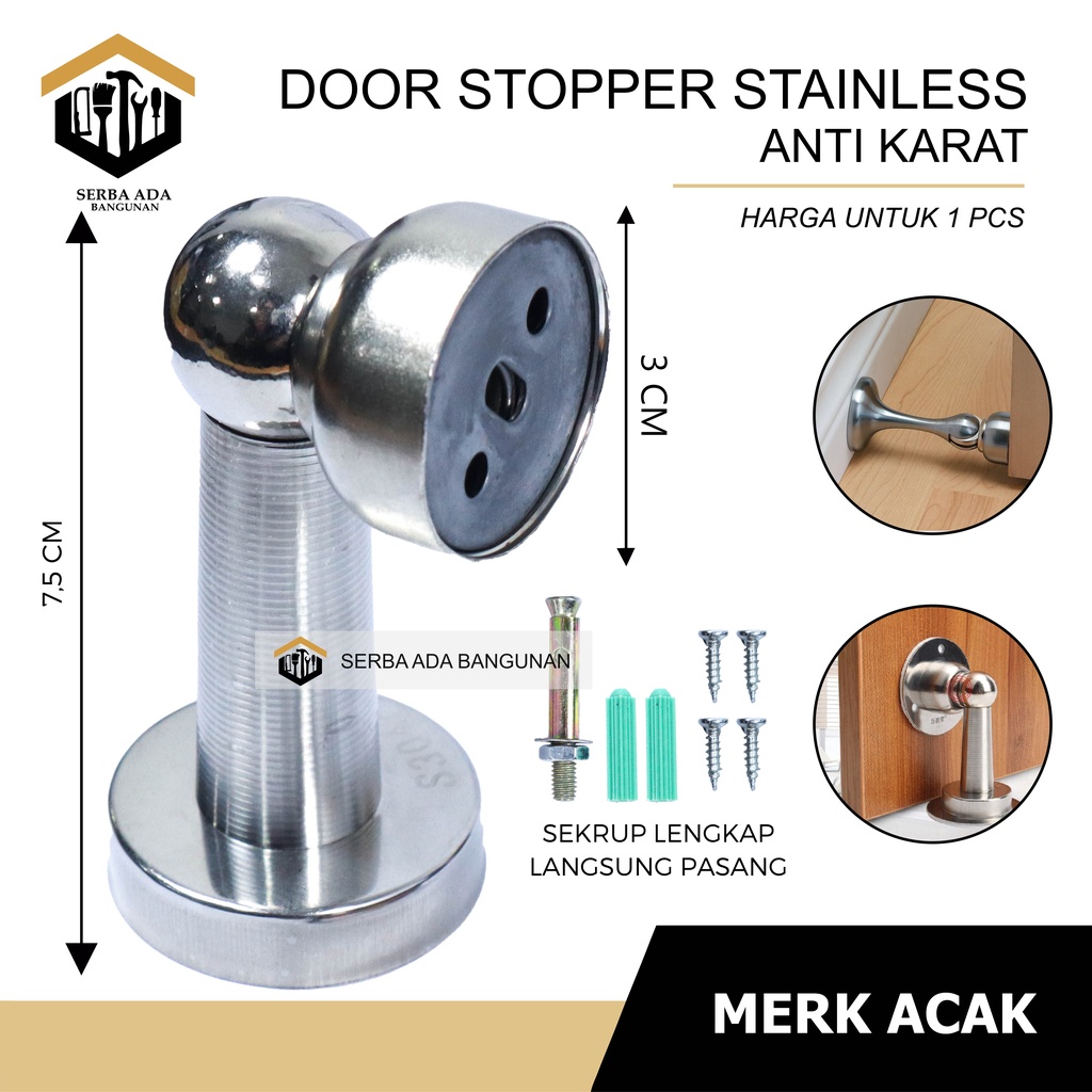 DOOR STOP SUS 304 / DOOR STOP DOWS STAINLESS STEEL / MAGNET PENAHAN GANJALAN PINTU STAINLESS KUAT