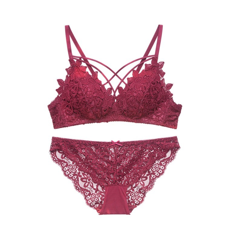 Sexy Hadiah Kado Pengantin 1Set Pakaian Dalaman Wanita Tebal Daleman Prempua 2In1 Sport Bikini Brokl