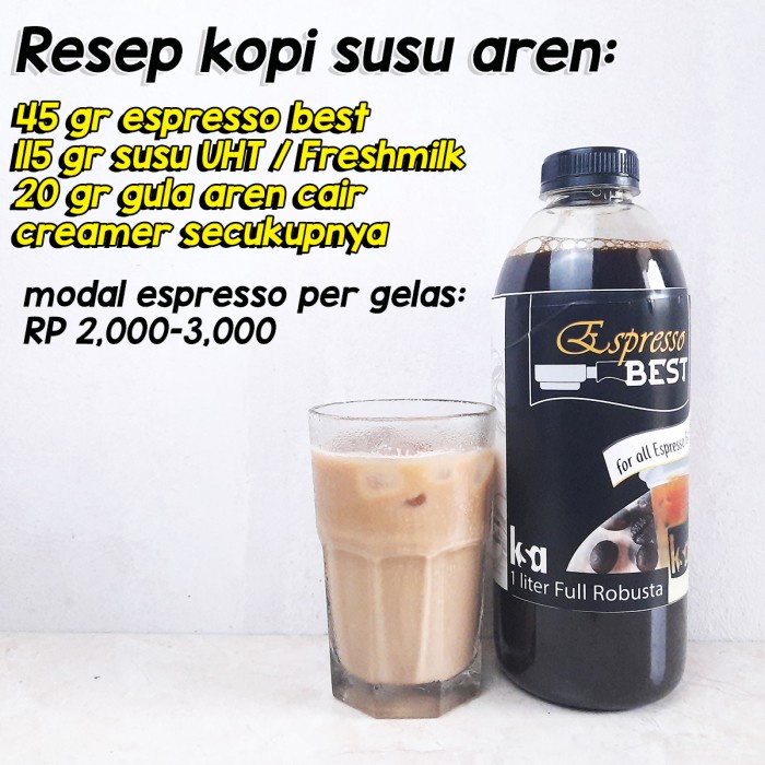 

Terlaris ✨ -Espresso Cair full robusta 1 liter - bahan baku kopi viral ( murni )- 2.1.23