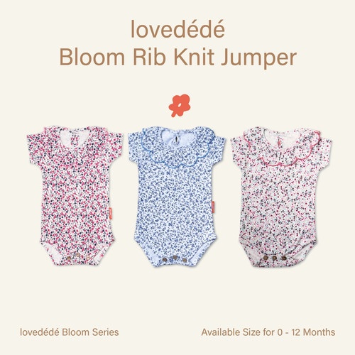 Lovedede - Bloom Rib Knit Jumper - Jumper Bayi Perempuan 0-3, 3-6, 6-12 bulan