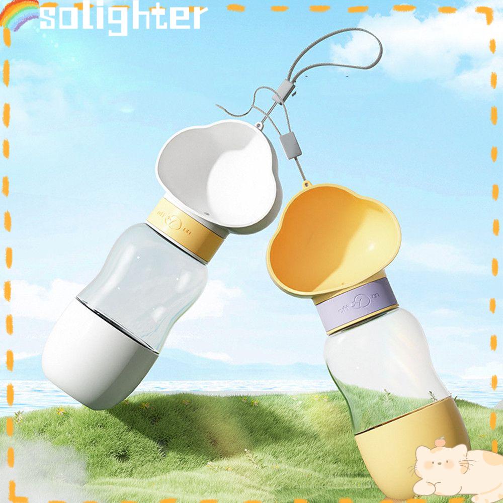 Solighter Pet Water Bottle Outdoor Puppy Cat Feeder Mangkuk Minum Bekal Hewan Peliharaan