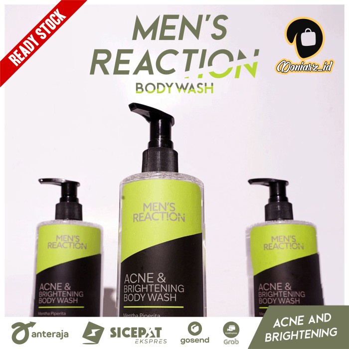 Mens Reaction Sabun Mandi Cair Pria Acne Brightening Body Wash
