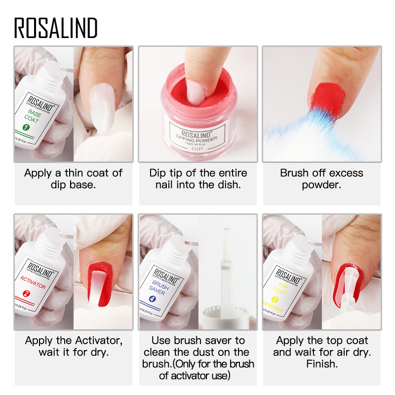 ROSALIND Nail color / glitter Dipping Powder untuk nail art kutek kuku/Nail Art powder/Kutek powder/Nail Powder/Glitter powder/serbuk gliter nail art