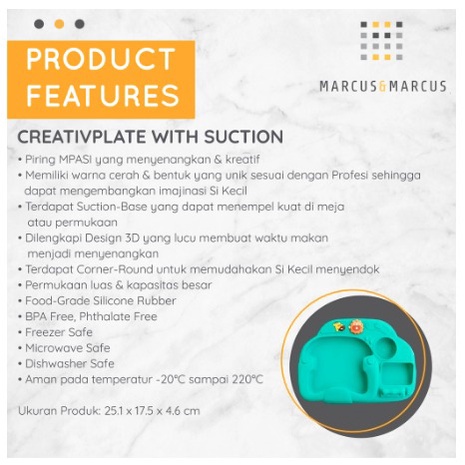 MARCUS &amp; MARCUS CREATIV PLATE WITH SUCTION - PILOT