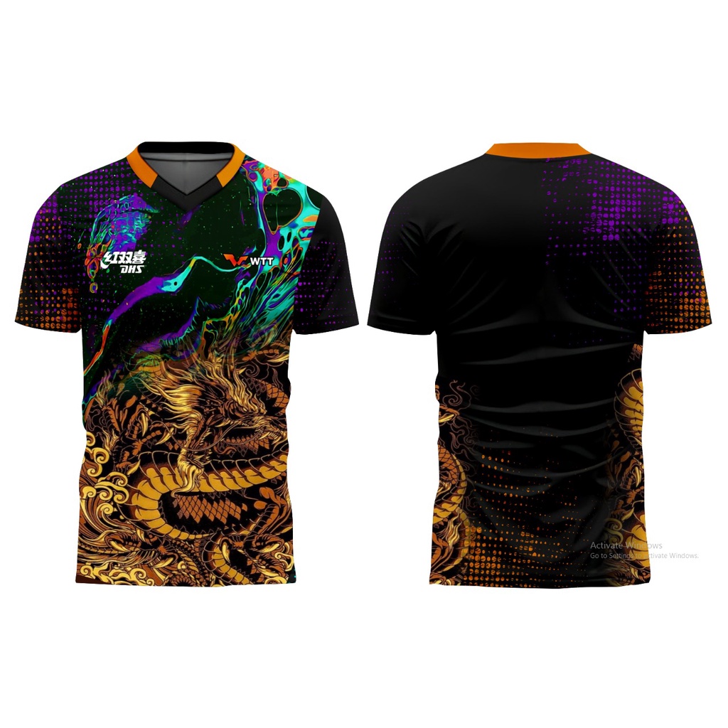 JERSEY FULL PRINTING / JERSEY DHS VARIASI NAGA / JERSEY TENNIS MEJA PINGPONG