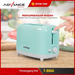 TOASTER ADVANCE PEMANGGANG ROTI 2 SLICE SLOT T-8866 SANDWICH PANGGANG ROTI BAKAR ELEKTRIK OTOMATIS