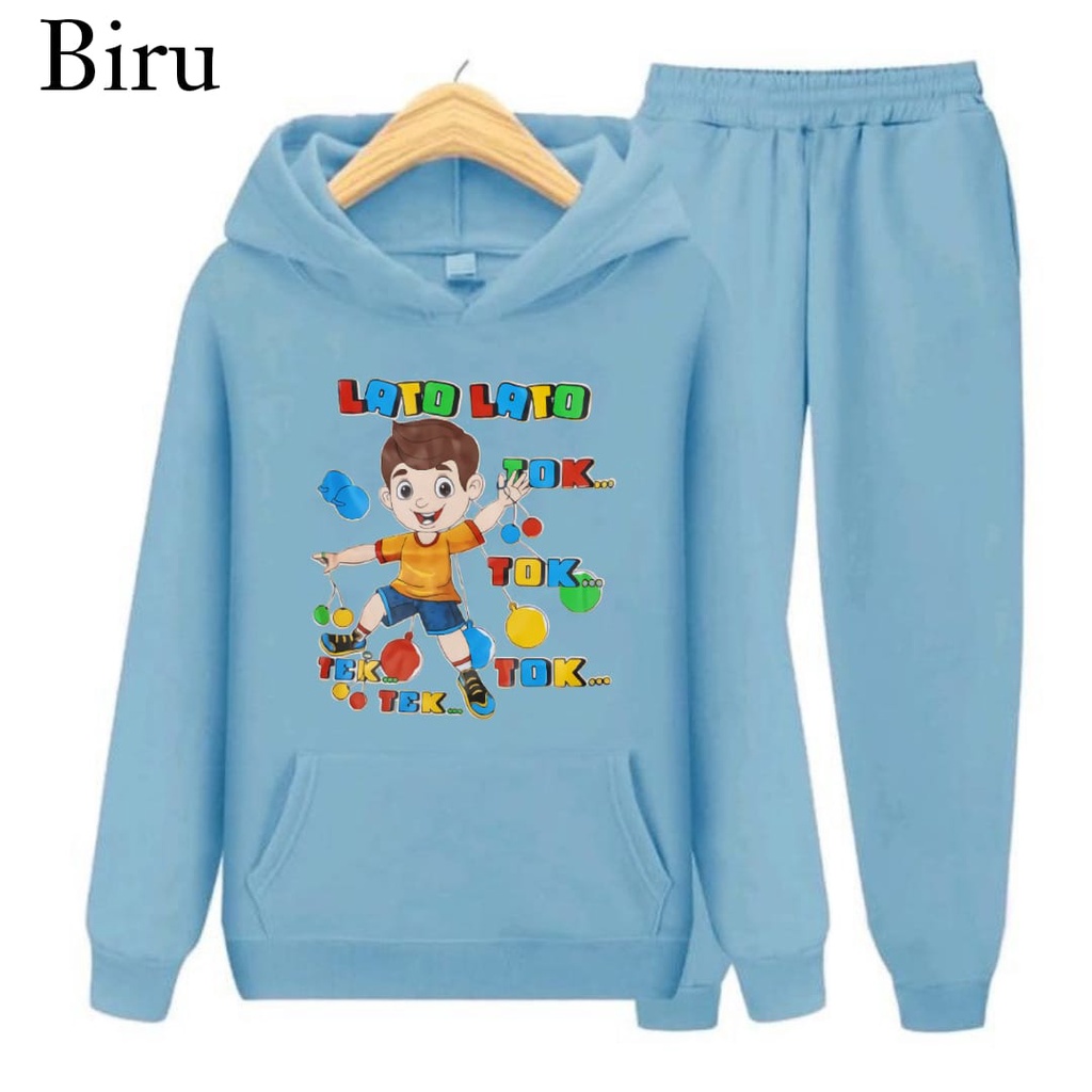 hzl_outfit Setelan Hoodie Sweater Anak Lato Lato Tok Tok/Anak Laki Laki dan Perempuan