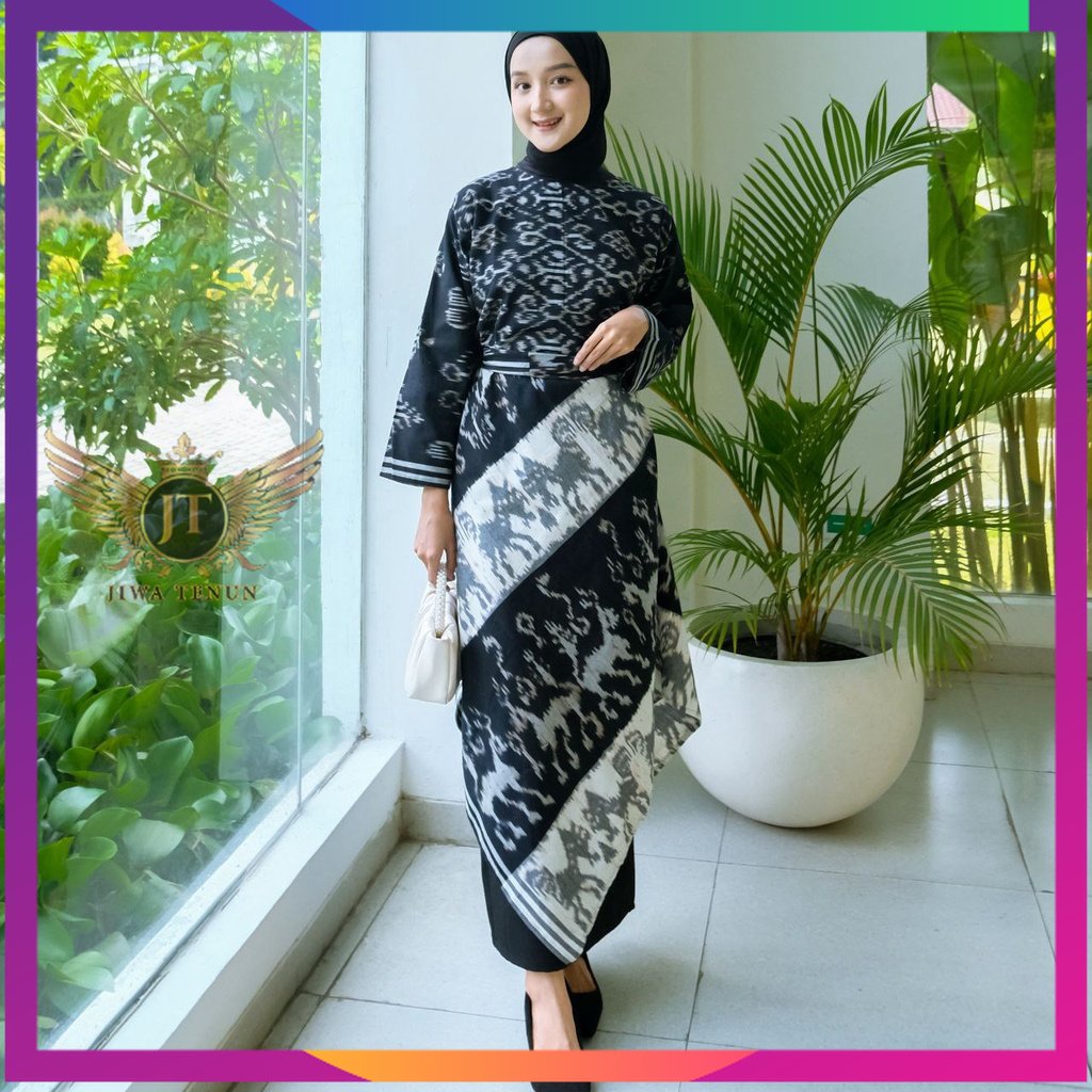 baju tenun etnik wanita - dress tenun etnik troso kondangan - baju tenun songket - atasan dress tenu