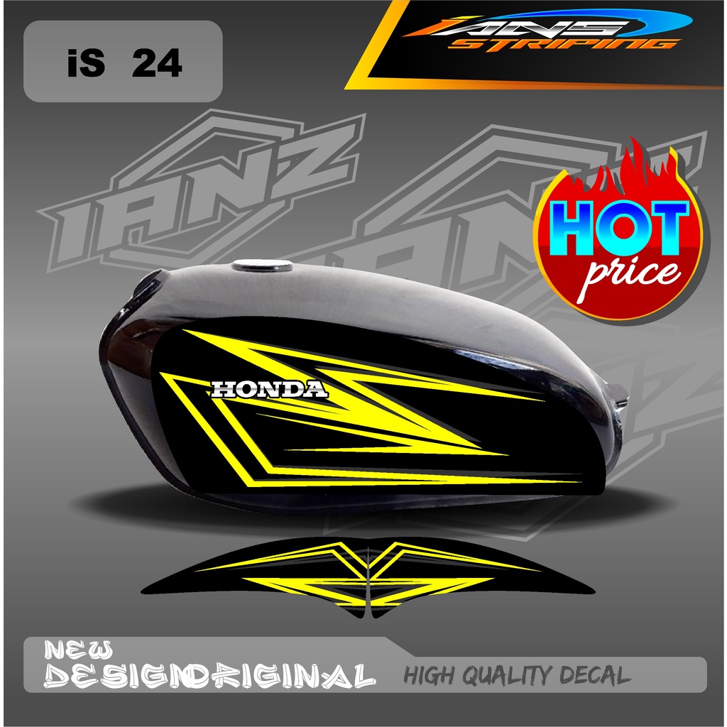 STRIPING TANGKI CB100 CUSTOM VARIASI HOLOGRAM/NON HOLOGRAM IS24